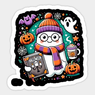 Cute Funny Halloween Geek Ghost Sticker